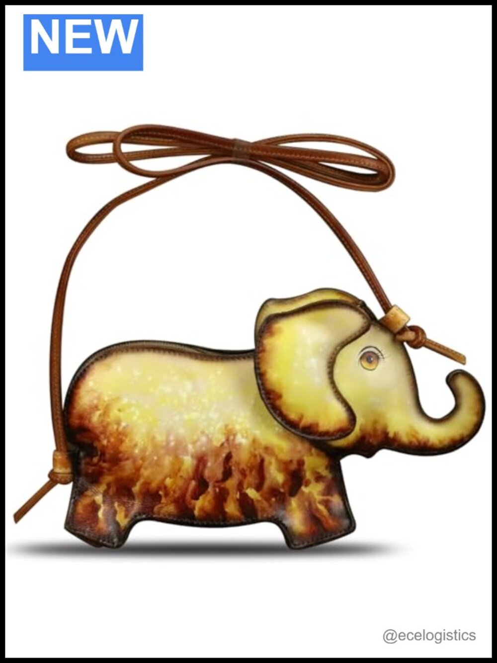 Genuine Leather Elephant Shape Crossbody Phone Bag Handmade Shoulder Purse